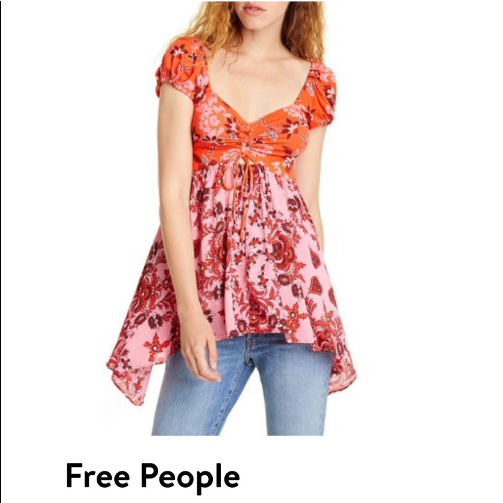Free People La Bamba Babydoll Top - Hawaiian Combo, Size XSmall, NWT